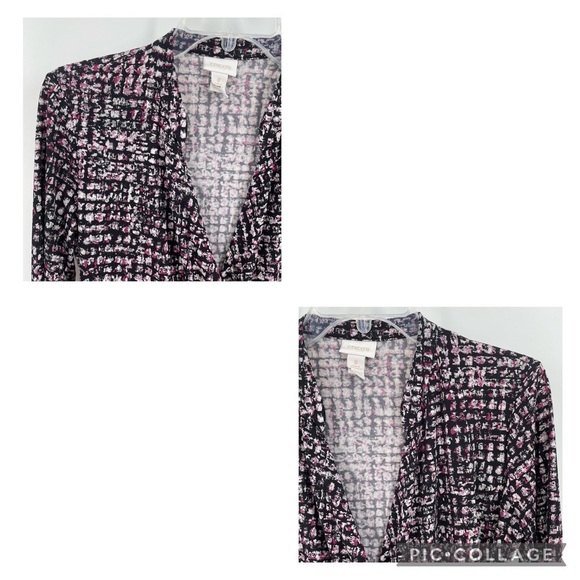 Chico's Multi-Color Abstract Print V-Neck Blouse - Chico's Sz 0 / US Sz S/4 - Picture 5 of 14